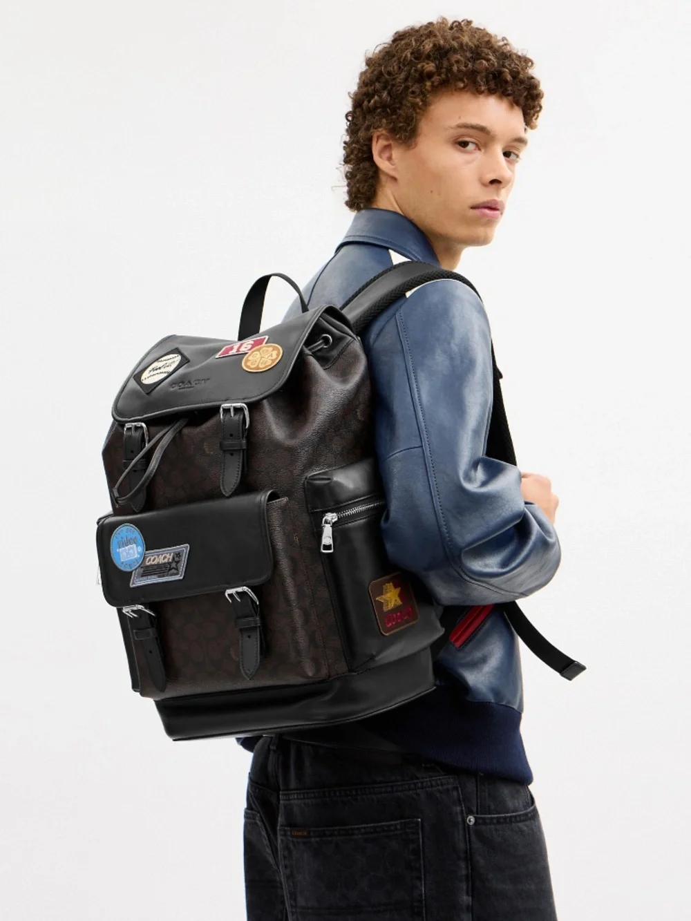 Coach Outlet Men's Sprint Backpack In Signature Canvas With Patches